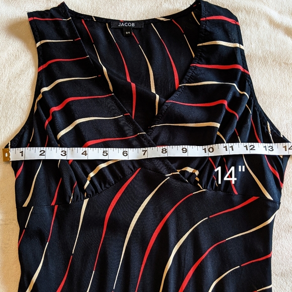 JACOB Black Fitted V-Neck Sleeveless Dress - Picture 6 of 8